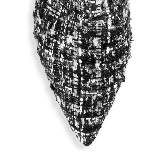 NEW  L'AGENCE Women's EU 40 (US 9-9.5) Aimee Tweed Booties, Black Metallic Tweed - Picture 6 of 6